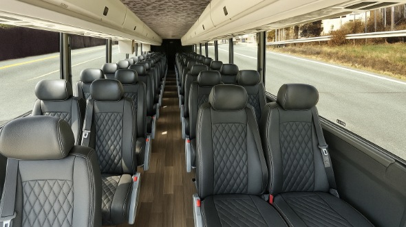 Interior of Charter Bus Company Caldwell's 18 Passenger Minibus in Caldwell