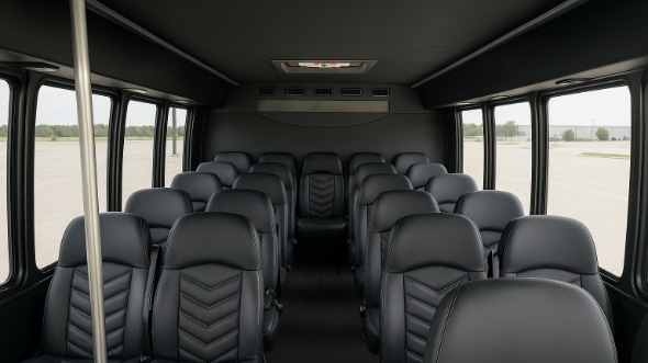 Interior of Charter Bus Company Caldwell's 25 Passenger Mini bus in Caldwell