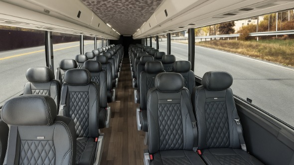Interior of Charter Bus Company Caldwell's 28 Passenger Mini bus in Caldwell