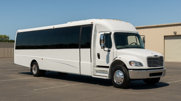 Exterior of Charter Bus Company Caldwell's 30 Passenger Minibus in Caldwell