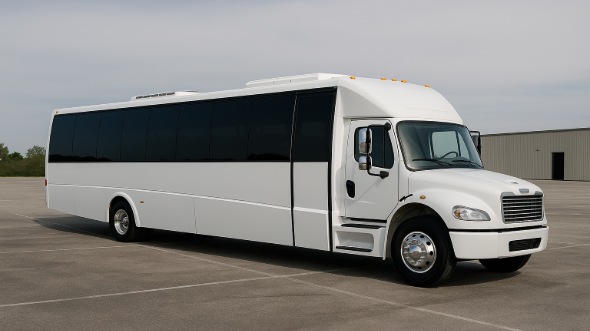 Exterior of Charter Bus Company Caldwell's 35 Passenger Minibus in Caldwell