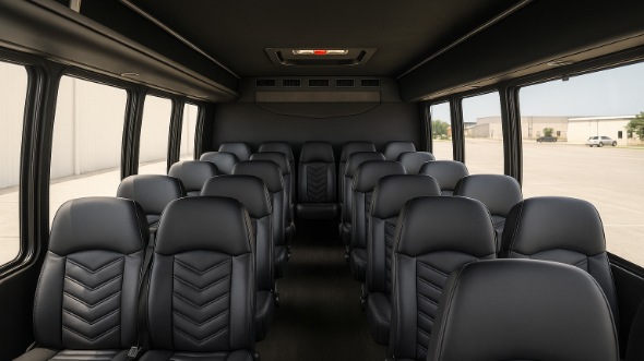 Interior of Charter Bus Company Caldwell's 35 Passenger Minibus in Caldwell