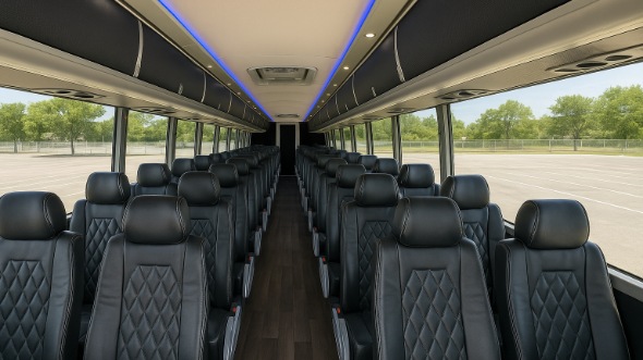Interior of Charter Bus Company Caldwell's 54 Passenger Charter Bus in Caldwell