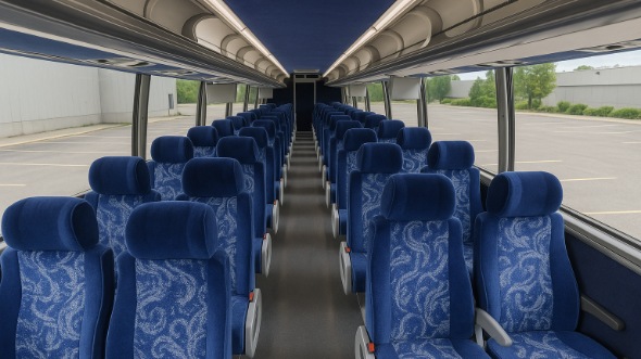 Interior of Charter Bus Company Caldwell's 55 Passenger Charter Bus in Caldwell