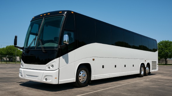 Exterior of Charter Bus Company Pocatello's 55 Passenger Charter Bus in Pocatello