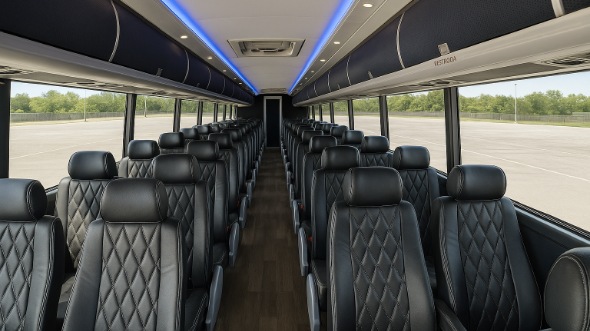 Interior of Charter Bus Company Caldwell's 56 Passenger Charter Bus in Caldwell
