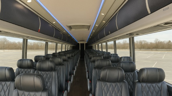 caldwell 54 passenger charter bus inside