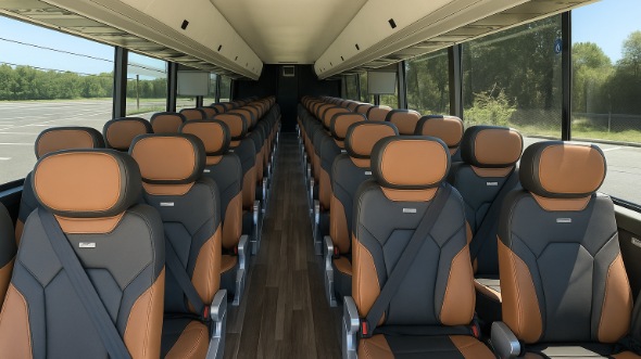 caldwell 56 passenger charter bus inside