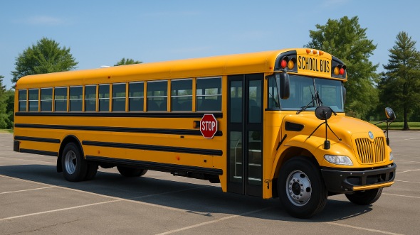 Exterior of Charter Bus Company Caldwell's School Bus in Caldwell