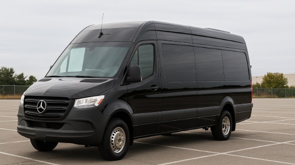 Exterior of Charter Bus Company Caldwell's Sprinter Limo in Caldwell
